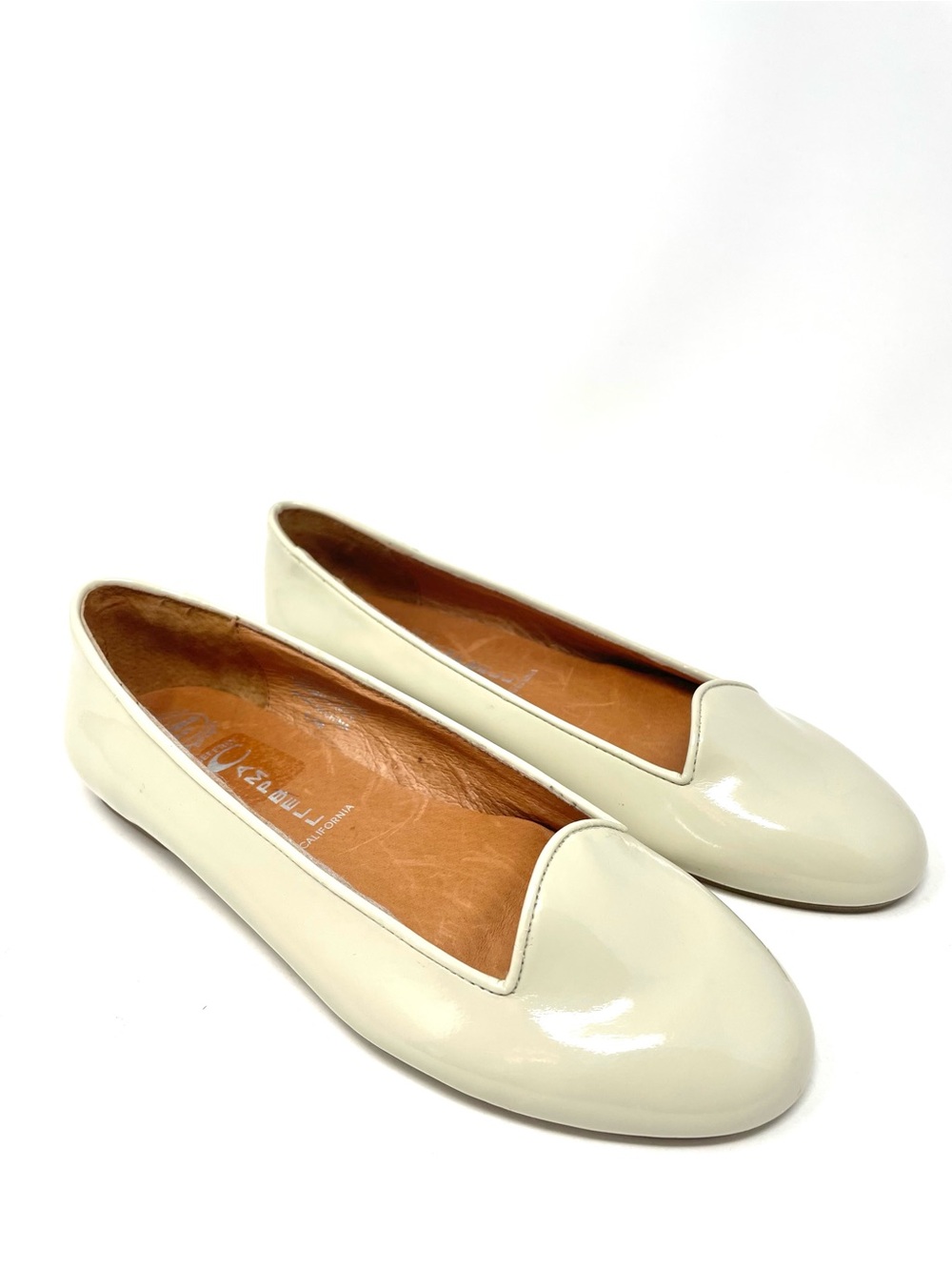 Jeffrey Campbell 'Mention' Cream Patent Leather Slip On Ballet Flats Women's 6.5